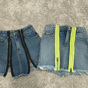 Carmar jean skirt with zippers